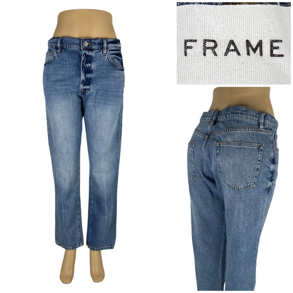 FRAME Womens 28 Jeans Le Slouch Straight Leg Button Fly 31 X 29 (actual) Denim